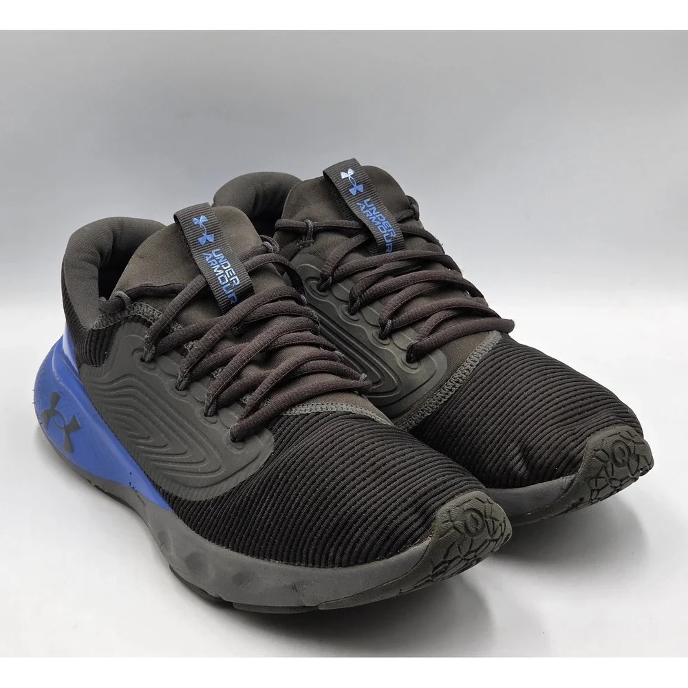Under Armour Charged Assert Mens Size 11 Black Blue Athletic Running Shoes